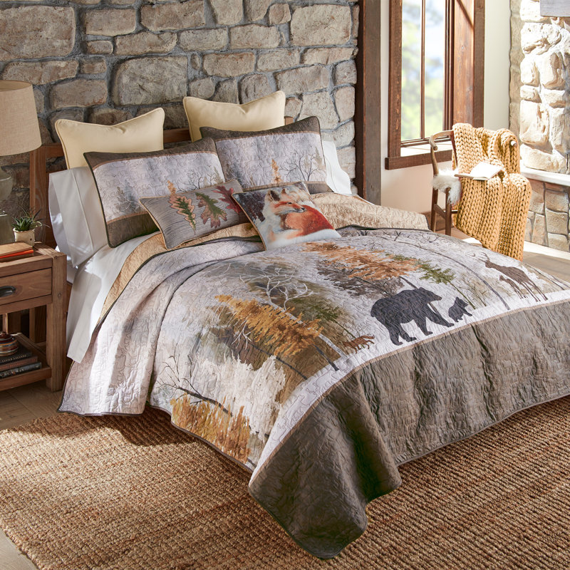 Donna Sharp Dawn Mist 3PC Lodge King Quilt Set, King Quilt + 2 Pillow Shams