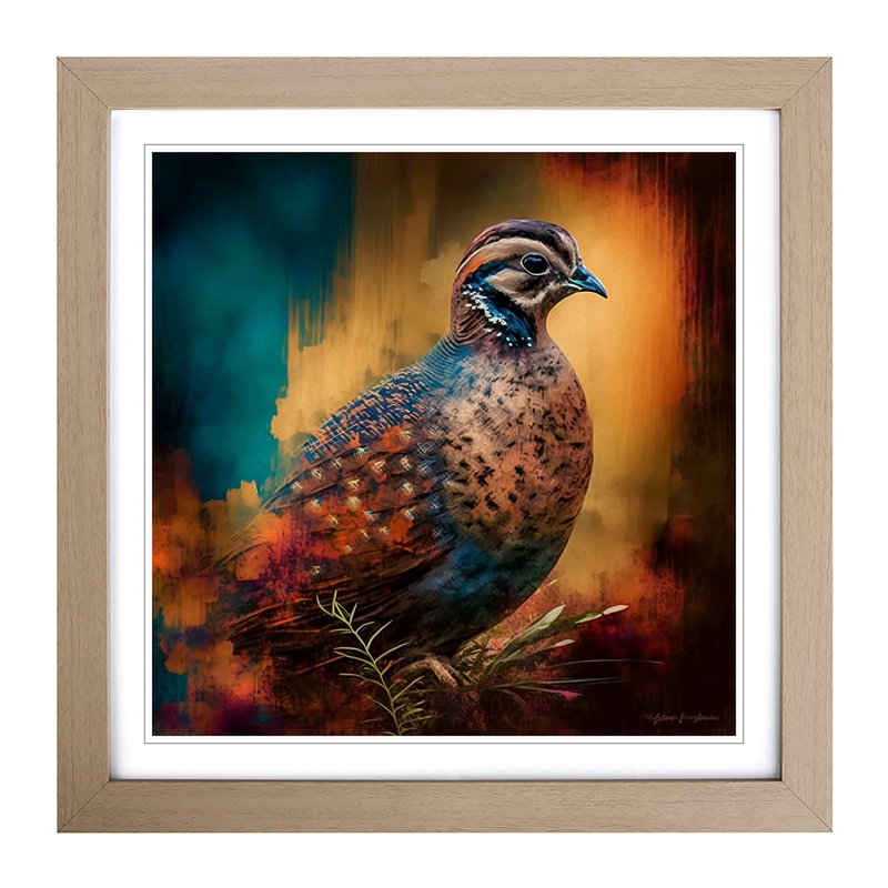 Partridge Abstract Expressionism - Framed Print, Oak