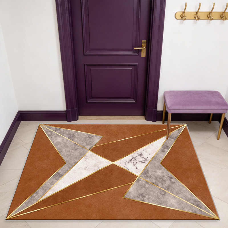 Rust Marble Star carpet-easy to clean, machine-washable, soft and comfortable; suitable for door mats, kitchens, living rooms, bedrooms, corridors, and laundry areas. Easy to clean, durable carpet for home decoration.