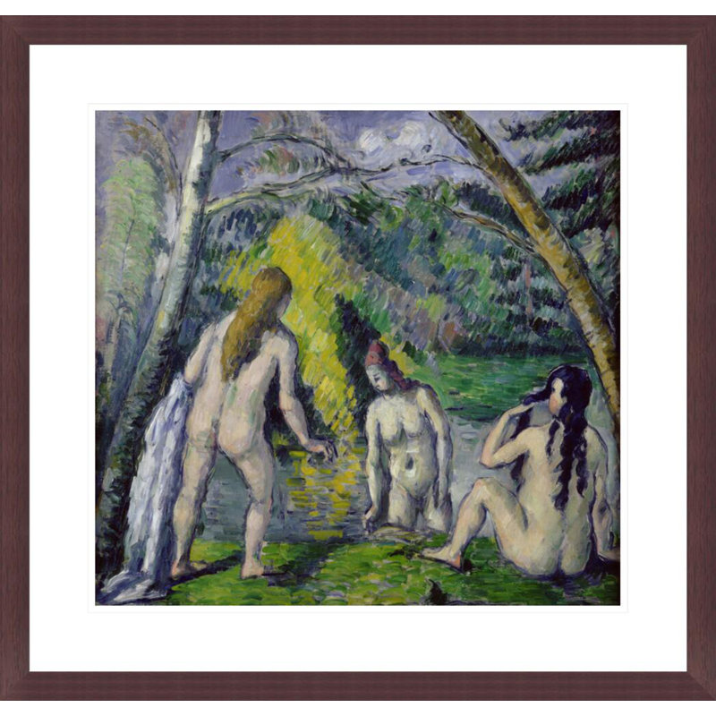 «The Three Bathers» par Paul Cézanne, impression giclée encadrée, H 23,25 po x l 29,5 po