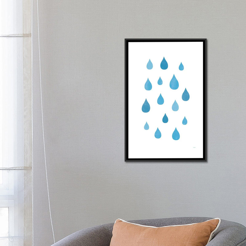 «Rain» par Tomas Design - impression sur toile tendue, H 26 po x l 18 po x P 1,5 po, Toile avec cadre noir
