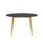 Table de salle à manger ronde 53,15 po en pierre artificielle avec pieds en métal pouvant accueillir 6 personnes.-114284879-131240460