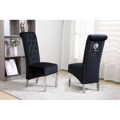 Geniva 0'' H Tufted Velvet Upholstered Side Chair