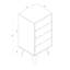 Dufresne 4 Drawer Industrial Design Narrow Chest