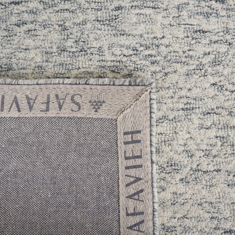 Tapis de couleur unie en coton et en laine touffeté à la main Kahoka, Rectangle 9 pi x 12 pi