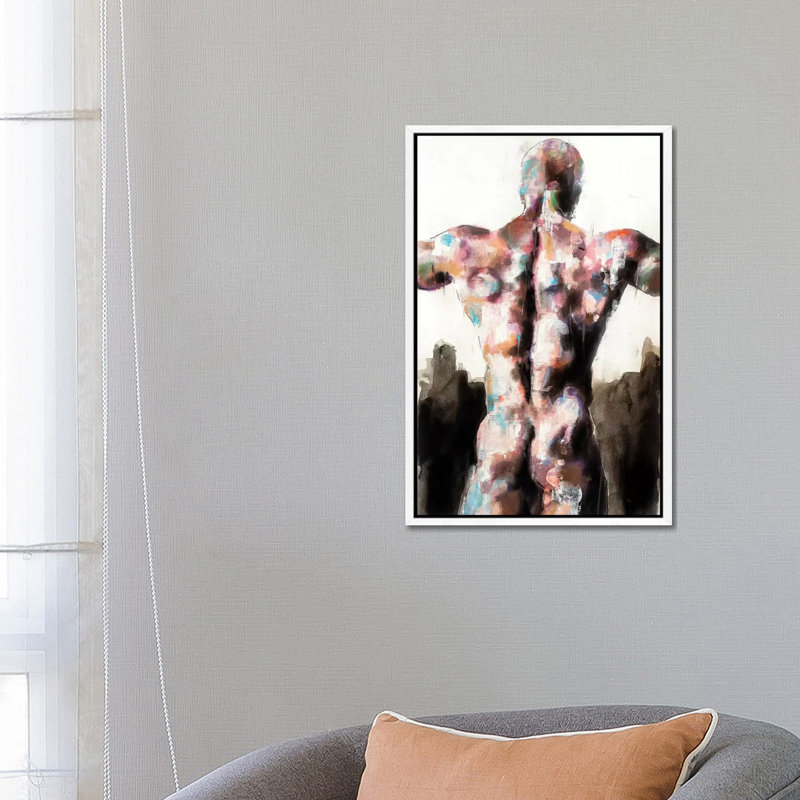 Back Study 10-16-19 by Thomas Donaldson - Print on Canvas, 66.04cm H x 45.72cm W x 3.81cm D, White Floater Framed