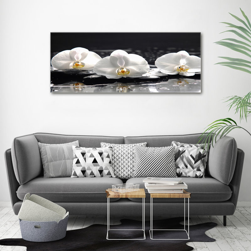 Orchid - No Frame Print on Glass, 50cm H x 125cm W x 2cm D, Canvas