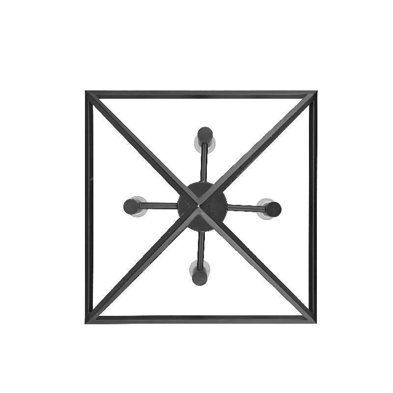 Luminaire suspendu géométrique unique à 4 lumières, Noir