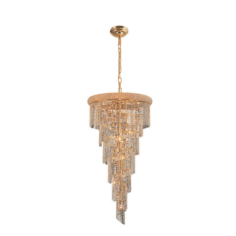 Zonia 22 - Light Dimmable Tiered Chandelier, Gold