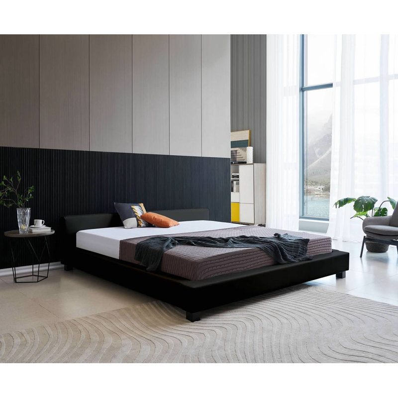 Anabell Upholstered Platform Bed, King, Black