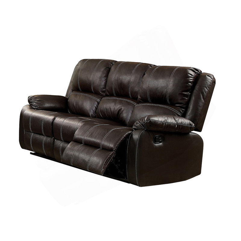 Zuriel Brown Synthetic Leather Recliner Sofa