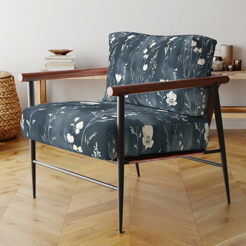 Chaise d'appoint Country Farmhouse - Fauteuil Slate Meadow, Bras ronds bruns
