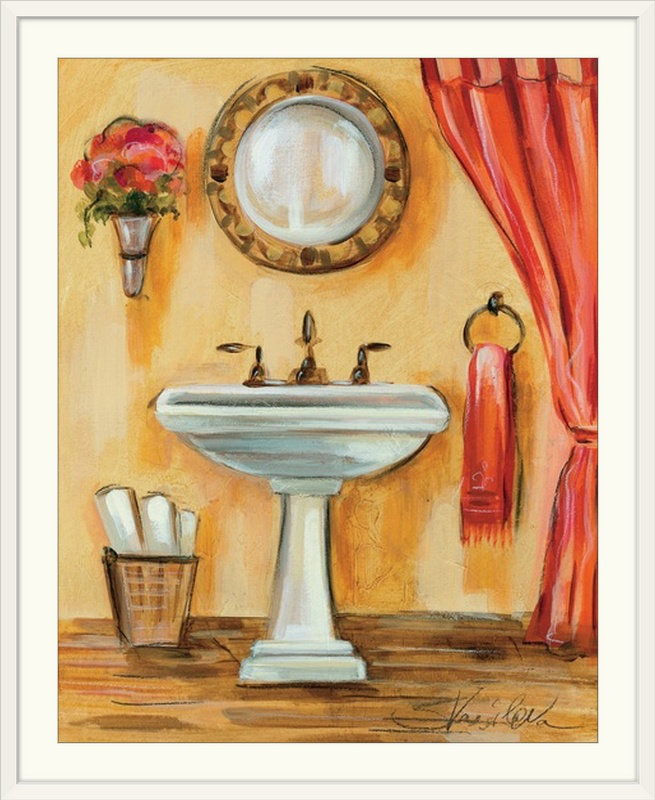 « iv » par silvia vassileva,, reproduction d’art Tuscan Bath, H 23 po x l 20 po x P 1 po, Cadre blanc