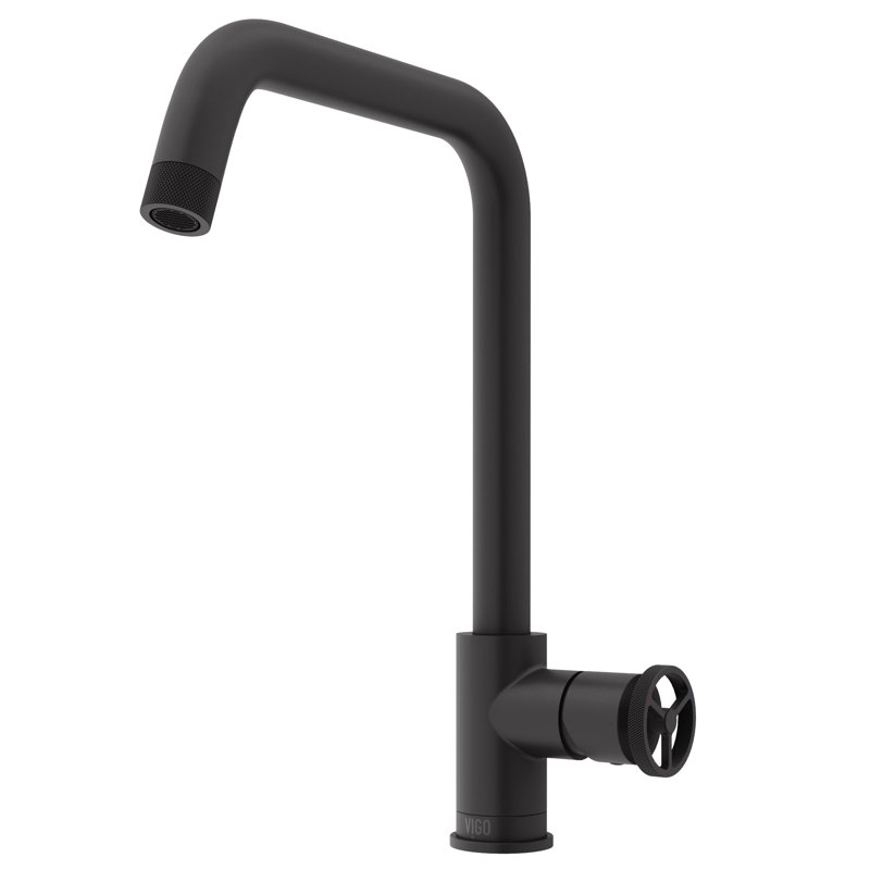 Cass Industrial 14 in. H Single Handle Kitchen Bar Faucet, Matte Black