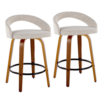Ensemble de 2 tabourets de comptoir en tissu à hauteur fixe Laurenzio (ensemble de 2)
