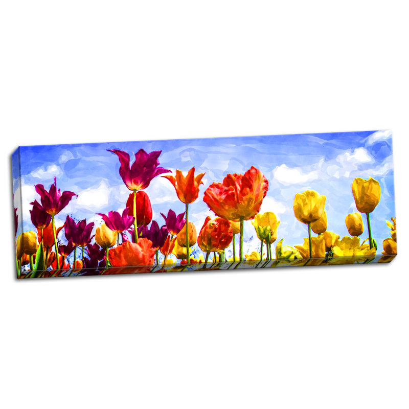 «Tulips in the Sun II», reproduction, H 12 po x l 36 po x P 0,75 po, Toile tendue