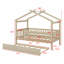 Wooden house bed with trundle