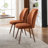 Monno Chenille Fabric Upholstered Dining Chairs Armless Side Chairs with Color-Matched Metal Frame-442354295