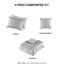 Édredon 3 pièces gris / simple avec agrafe, coussin décoratif, taie décorative, gris, lavable et lavable à la machine-121325263