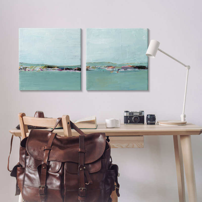 Ensemble de 2 reproductions d'art sur toile  par Sea Distant Cliff par Ethan Harper, H 24 po x l 24 po