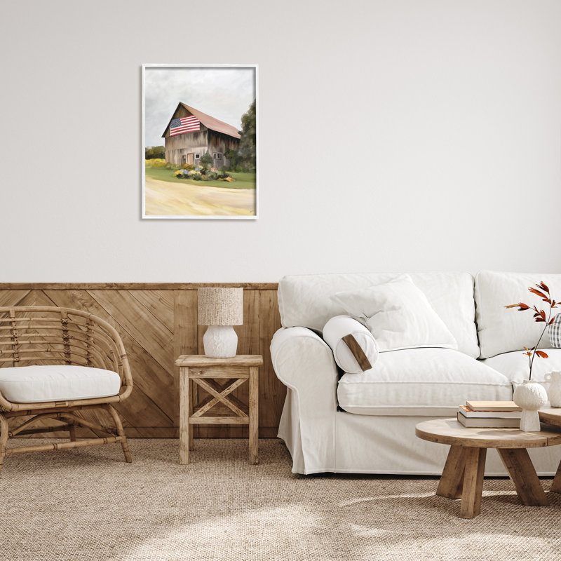 Maison de campagne américaine, H 30 po x l 24 po x P 1,5 po, Giclée encadrée blanc bord de mer