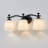 3-light Black Vanity Light with Opal Glass Shade