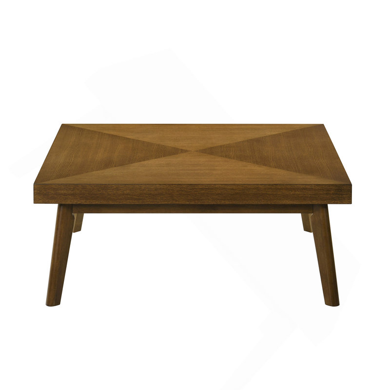 Table basse carrée en bois, noyer