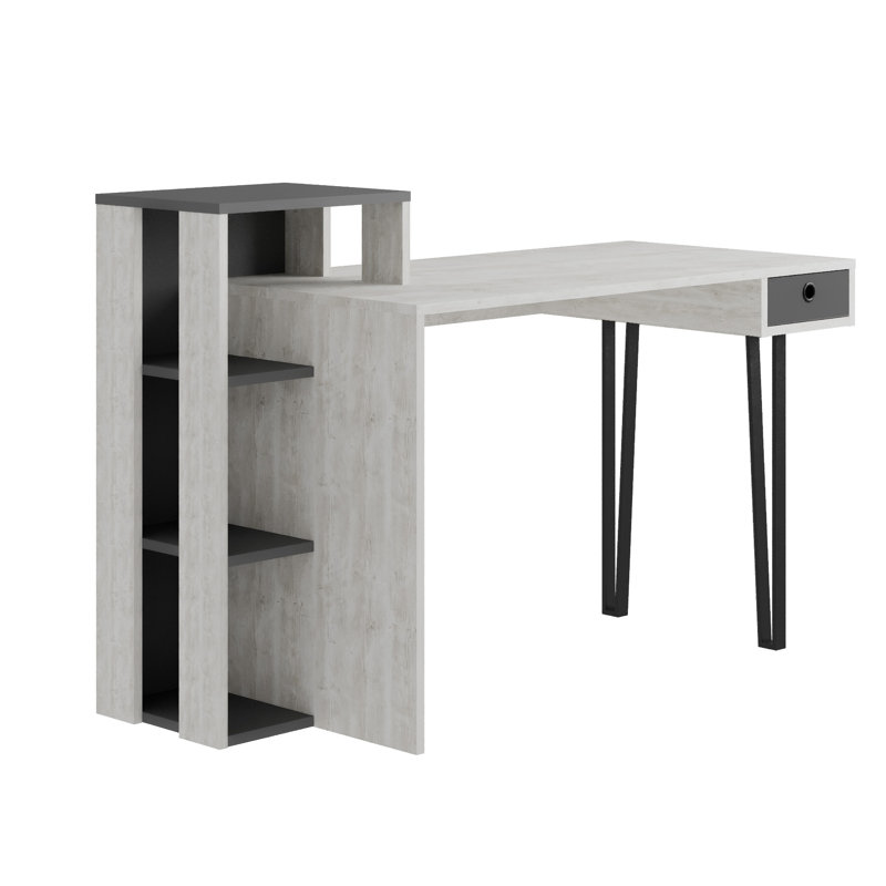 Ottar Writing Desk, Ancient White/Anthracite