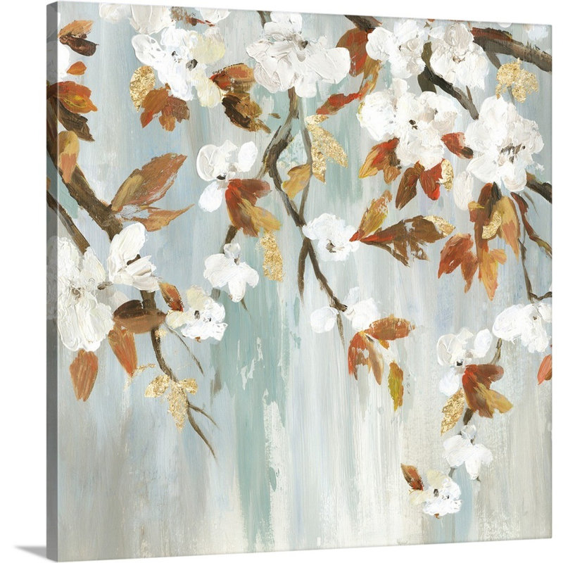 Golden Blooms III par Asia Jensen - reproduction d'art sur toile, H 16 po x l 16 po x P 1,25 po, Toile tendue