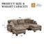 Canapé d'angle modulaire en chenille de 100,9 pouces, 5 pièces, en forme de U, avec 2 poufs rembourrés amovibles et des coussins.-129387531