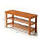 Banc de rangement pour chaussures à 2 niveaux en bambou, banc de rangement pour chaussures avec étagère de rangement, organisateur à surface plane pour vestibule, vestibule et buanderie
