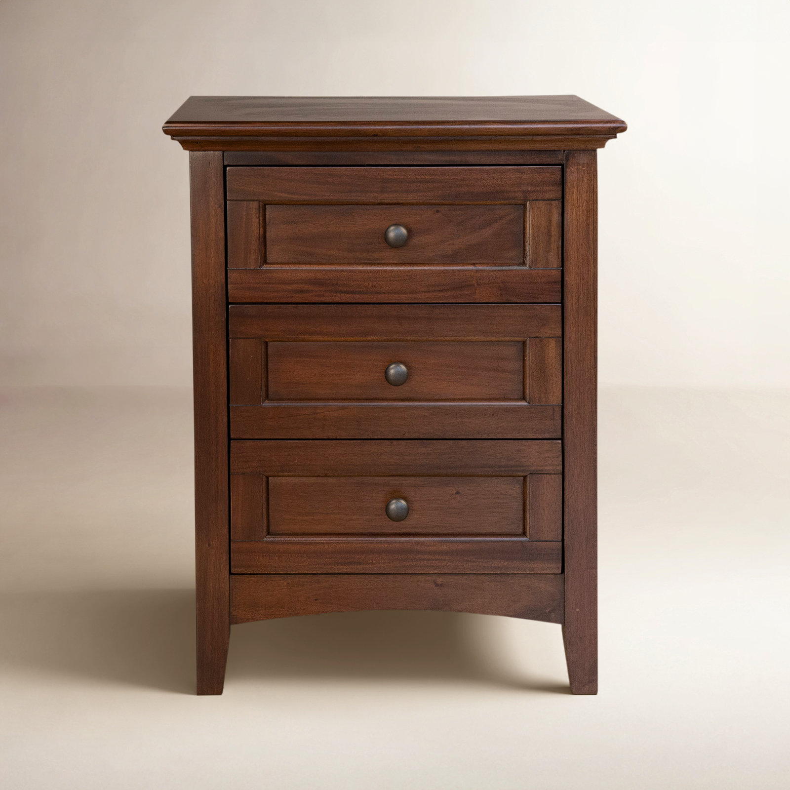 Melusina 3 - Drawer Nightstand, Cherry Brown