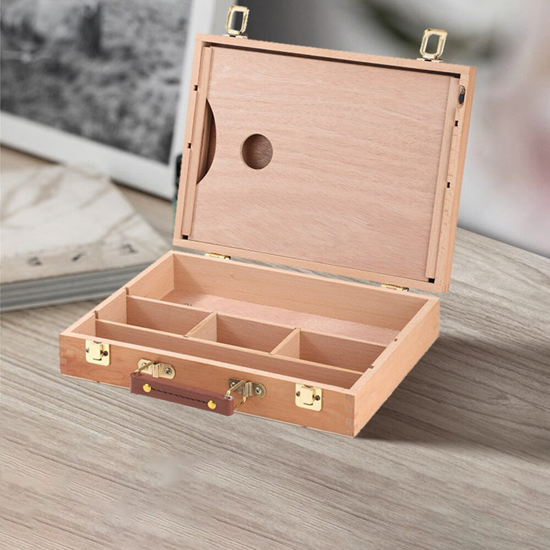 Boîte à outils d'artiste en bois