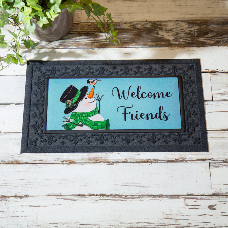 Snowman and Chickadee Sassafras Switch Mat