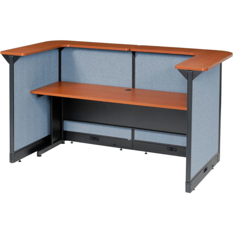 U-Shaped Synthetic Laminate Reception Desk, Blue