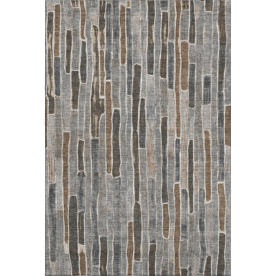 Premium Machine Washable Kumbhar AMF1301 Stripes Rug