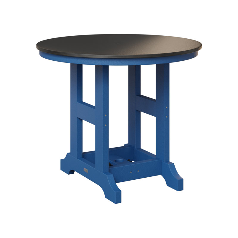 Table de salle à manger ronde de 38 po Berlin Gardens Garden Classic, H 30,87 po x l 38 po x P 38 po, Bleu pacifique