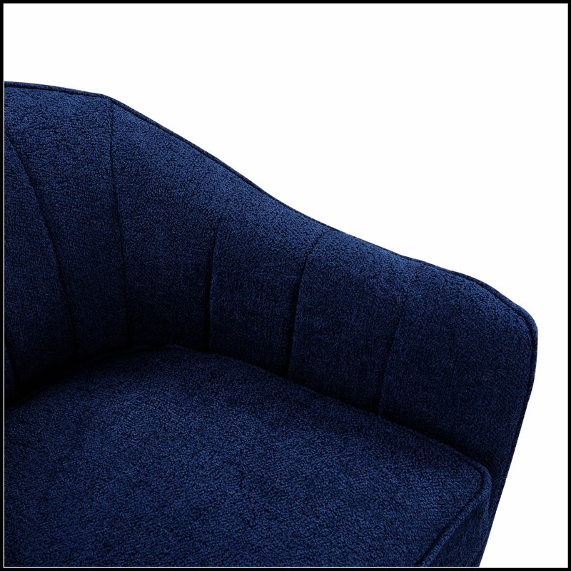 Fauteuil en chenille avec 4 pieds, sièges moelleux et confortables pour lire, se reposer et recevoir des invités., Bleu