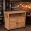 Ensemble de bar de patio en bois massif: Buffet de rangement + aspect lattes, multi-usage pour l'intérieur et l'extérieur