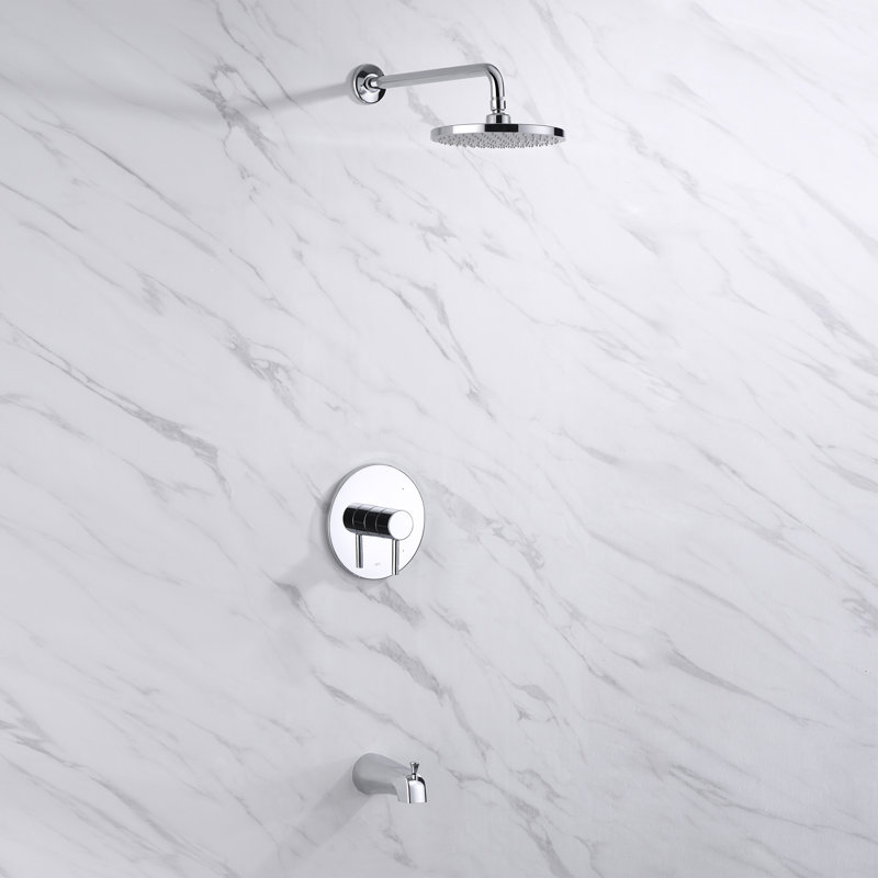 Robinet de baignoire et douche à pression équilibrée avec valve brute Rainfall, Chrome