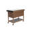 Outdoor Wicker Bar Cart, Patio Wine Serving Cart w/Wheels, Rolling Rattan Beverage Bar Counter Table w/Glass Top for Porch Backyard Garden Poolside Party, Brown