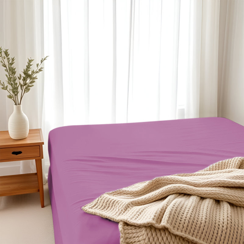 Paul's Microfibre Super Soft Brushed Deep Fitted Bed Sheet, Single (3'), Purple