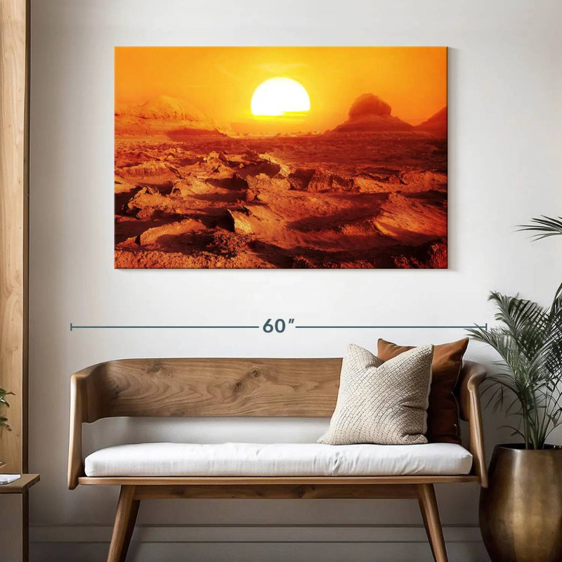 Coucher de soleil sur le désert persan d'Alvord, H 32 po x l 48 po