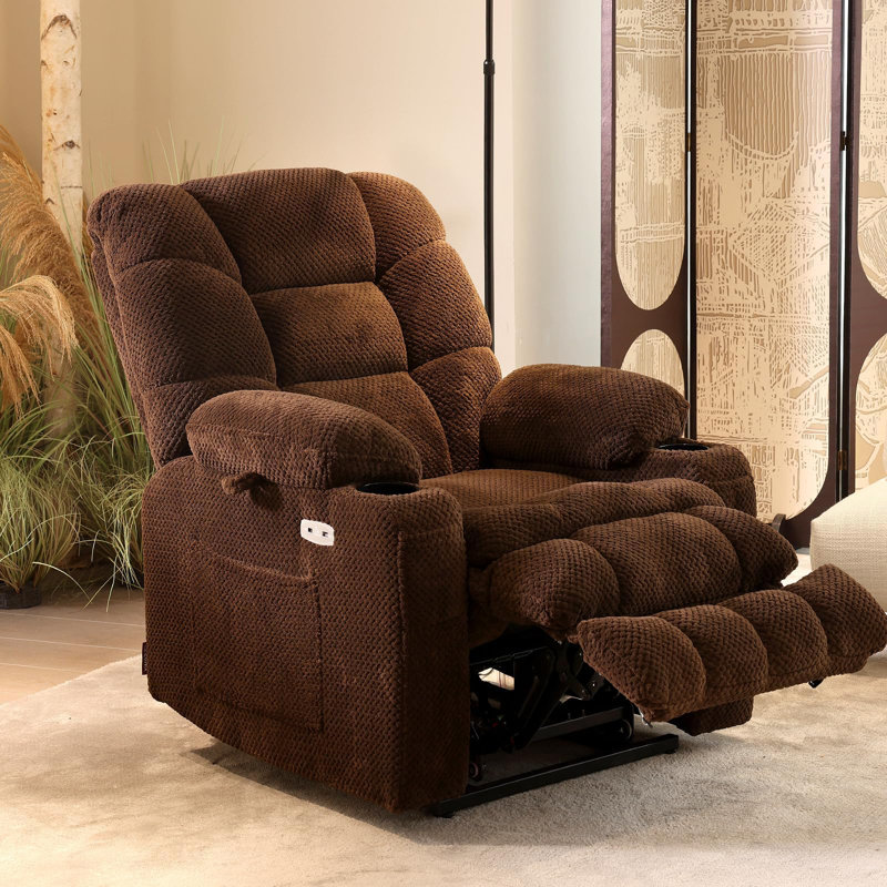 Fauteuil inclinable à deux moteurs EONIX, fauteuil inclinable Power Lift pour personnes âgées et adultes, fauteuil de levage robuste de 400 lb avec porte-gobelets, ports de charge, chaleur et massage, beige