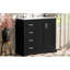 Meuble-lavabo de 36 po avec finition noire, lavabo en céramique, portes à fermeture en douceur, tablette réglable et grands compartiments de tiroir sous l'évier en noir, charnières, 3 tiroirs, compartiment de rangement-487163546