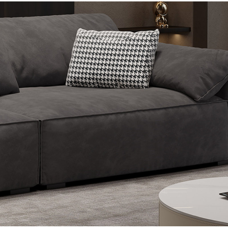 Simple Gray Casual Sofa, 30.7" H x 102.3" W x 41.3" D