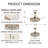 42" Crystal Ceiling Fan With Led Light, Bluetooth Player For Kitchen, Living Room, Bedroom