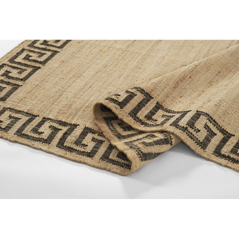 Erin Gates by Momeni Orchard Greek Key Jute and Wool Hand Woven Brown Area Rug 9' X 12', Rectangle 8' x 10'