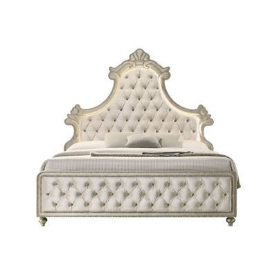 Lit luxueux avec éclairage à DEL, tête de lit capitonnée, support stable et matériaux multiples pour une expérience de sommeil confortable et élégante