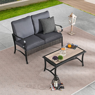 Kaywan 2 - Person Patio Conversation Set with Cushions